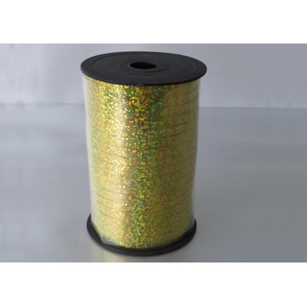 Quality Gold Holographic Curling ribbon for Fruit basket , Cake box 3 / 16" Width 250y  Length wholesale