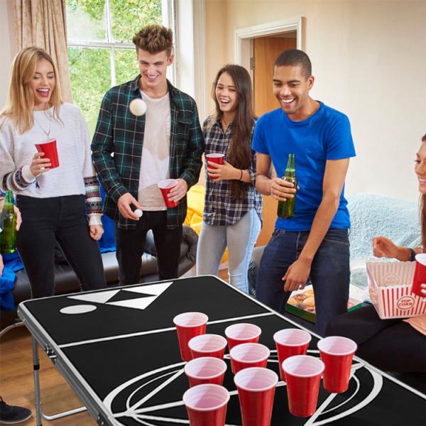 Outdoor Garden Bar Bistro Cafe Patio Party Portable Collapsible Metal Beer Pong Table