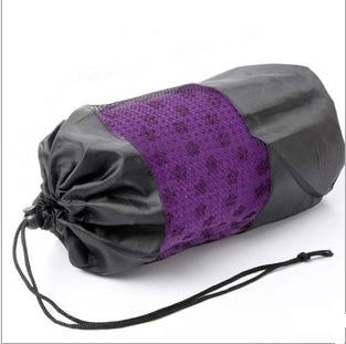 Quality purple yoga towel with mesh bag for yoga wholesale