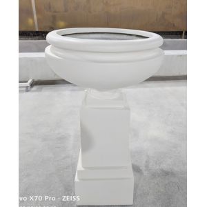 Hand Carved Fiberglass Customized Flower Pots with Drainage Hole