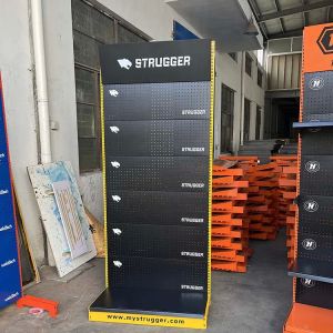 Factory custom color size white hole back board display shelf exhibition sample