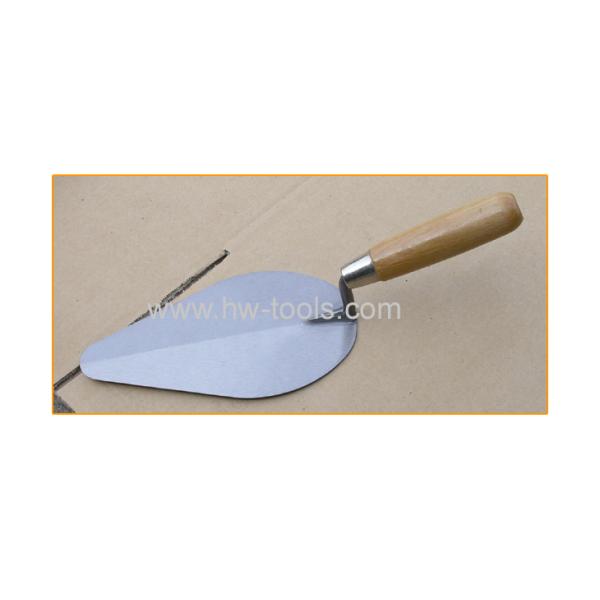 Bricklaying trowel with wooden handle
