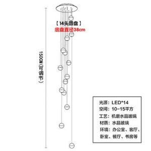 Modern LED Ceiling Long Chandelier Lighting Bubble Crystal Pendant Lamp(WH-NC-80