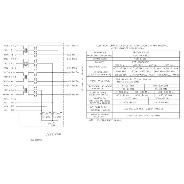 JK0-8001NL Single Port HD BASE-T RJ45 Magnetic Jack 4PAIR POE 30W Tab Up NO Led
