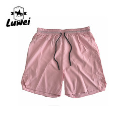 Drawstring Men Sports Shorts Polyester Woven Plain Jogger Workout Shorts