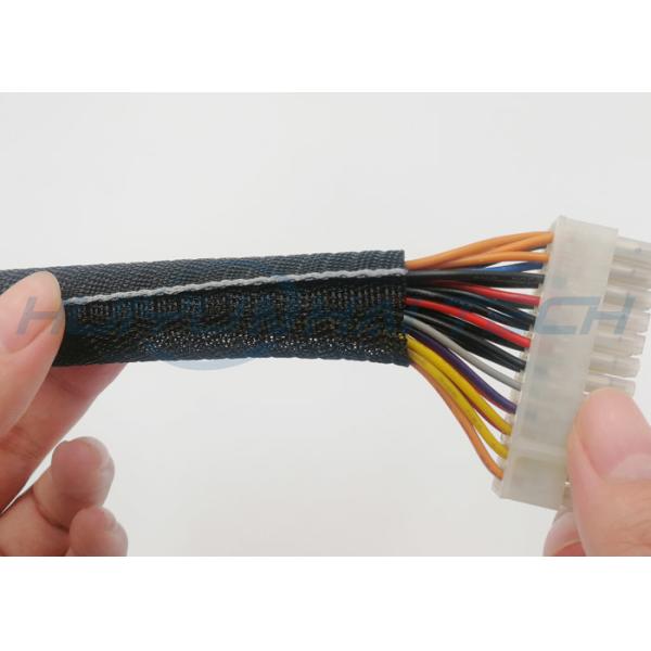 Cables Harness Self Wrapping Braided Sleeving , Split Braided Wire Loom