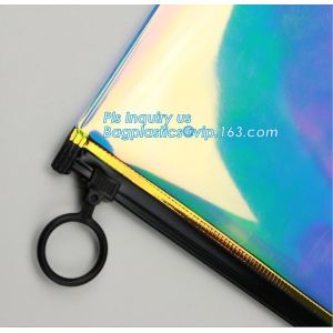 pencil case zipper slider travel cosmet bag, slider zipper clear transparent pvc