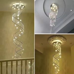 Modern Multi-Fixture Crystal Chandelier LED For Living Room And Staircase