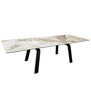 Cheap Ceramic Extendable Dining Table Tempered For Home Small Spaces for sale