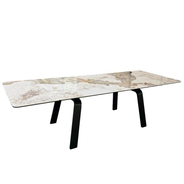 Quality FUPENG's Extendable Dining Table DT-1031 Ceramic And Tempered Glass Panels For Home Small Spaces wholesale