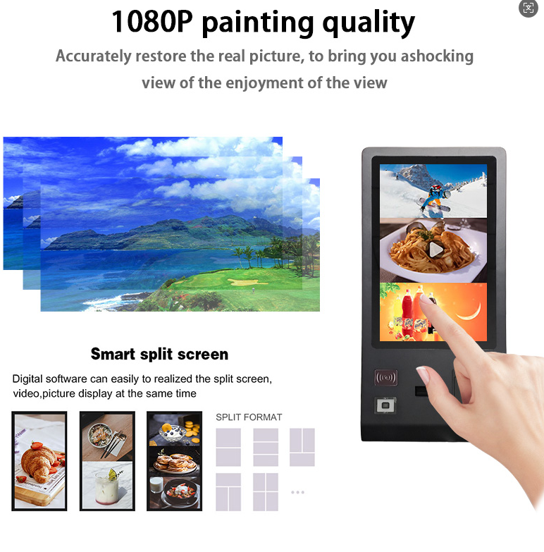 24 Hotel Self-Service Kiosk with NFC Card Dispenser & QR Reader & Thermal Printer