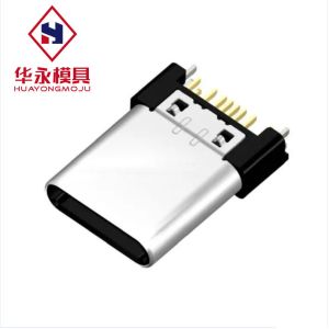 ROHS Certificate 5.0AMP USB 2.0 Type C 12 Pin Plug Connector