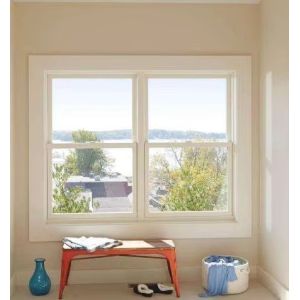 White UPVC Frame Single Hung Vinyl Windows With Grill Low E Argon Glass Windows