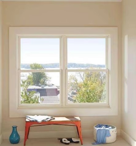 Quality White UPVC Frame Single Hung Vinyl Windows With Grill Low E Argon Glass Windows wholesale