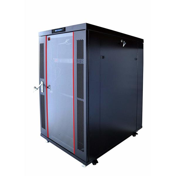 Quality Cold Rolled Steel Enclosed Server Rack , Strong Casters Vertical Network Rack wholesale