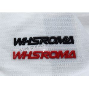 Custom Silicone Heat Transfer Labels OEKO-TEX Black Red Glossy