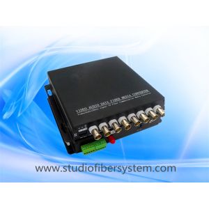 Cheap compact 8CH TVI video audio fiber transmitter and receiver for remote CCTV surveillance system for sale