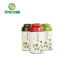 Empty Round Tinplate Can Tall Round Copper Tea Tins for British Black Tea