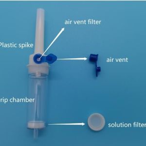 15μm Drip Chamber filter with Cap and Air Vented Filter