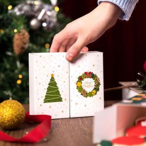 Christmas Custom Empty Candy Advent Calendar Packaging Cuboid Surprise Gift