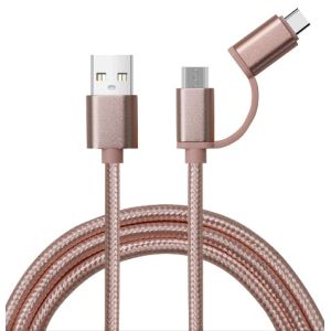 Customized OEM Support Rose Gold Braided Cable for Fast Charging 3A Output CC60W