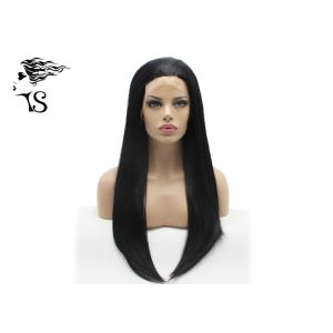 Silky Straight Black Synthetic Lace Front Wigs with Large Density for Celebritys