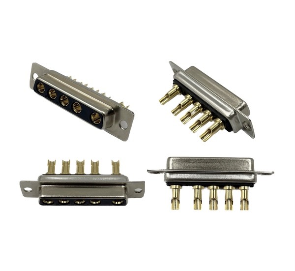 40AMP D-SUB 5W5 Female Connector Cup Pin Type High Current For Cable