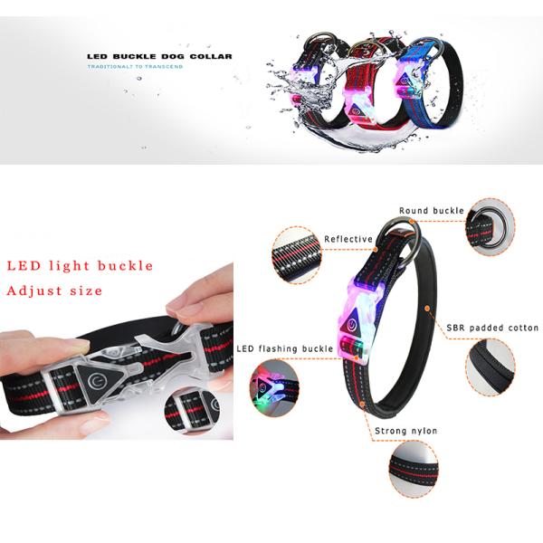 LED Nylon Flashing Reflective Nylon Dog Collar/pet products