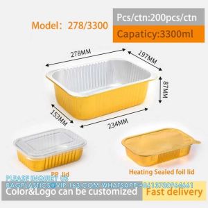 Cheap 3300ml/7.25LB, Sturdy Aluminum Foil Pans With Lids For Cooking, Baking, Reheating, Freezer, Oven, Recyclable for sale
