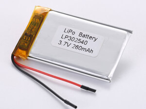 Quality LP302540 3.7V 260MAH High Rate Type Lithium Polymer Battery Environmental Impact Contains Toxic Materials 12 Months Guarantee wholesale