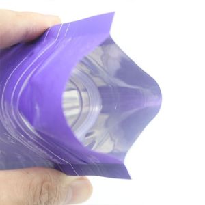 Matte 4.75 Inch Flat Foil Pouches Resealable Stand Up Pouches With Window