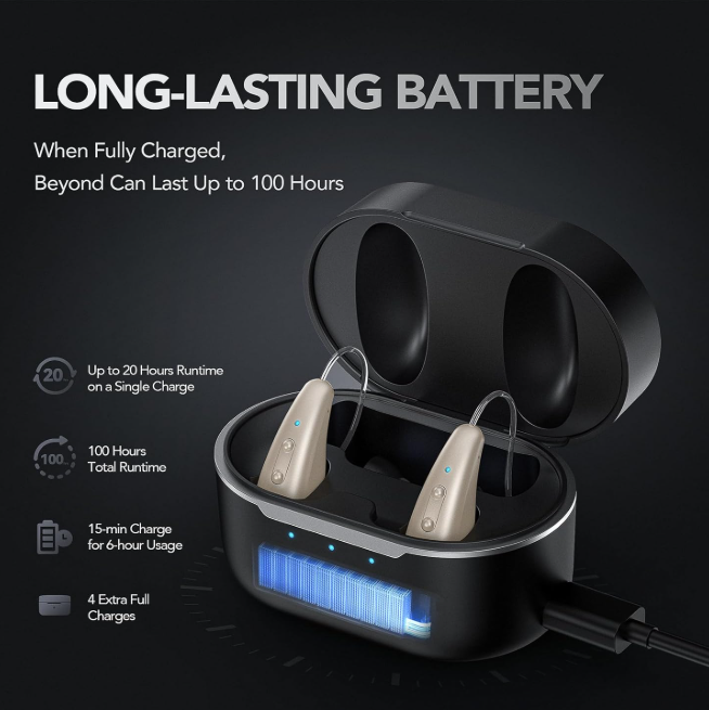 Power Source Rechargeable Lithium-ion Polymer Battery OTC Hearing Aids Only 2.6g for Moderate To Severe Hearing Loss