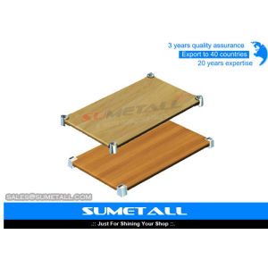 China Simple Structure Metro Wire Shelving With Wood Storage Shelving Units Adjustable Feets on sale