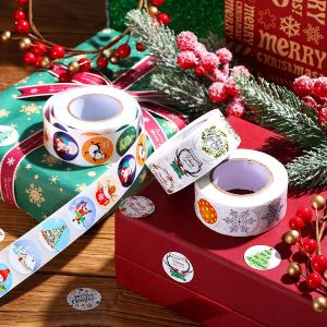 Scratch Off CMYK Round Sticker Labels Merry Christmas And Happy New Year