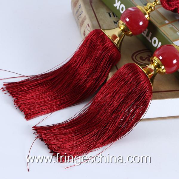 Quality Delicate custom long tassel fringe trimming for curtain attractive tieback hanging ball wholesale
