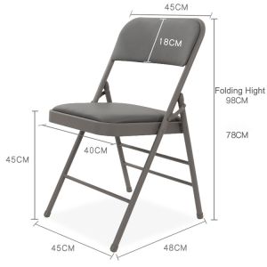 Park Stackable Folding PU Leather Matt Dining Chair for Events in Modern Design