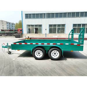 Modular Double Axle Box Trailer Mid Axle Utility Cargo Trailer Green