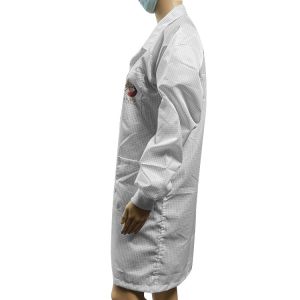 Anti Static White 5mm Grid ESD Smock For Cleanroom