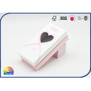 Heart Shaped Window Iridescent Paper Rigid Gift Box Logo Embossing