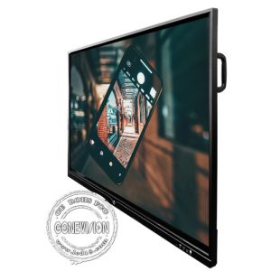 Anti Glare Glass 85 Inch 4K Flat IR Touch Screen Panel Android Win 10 Dual