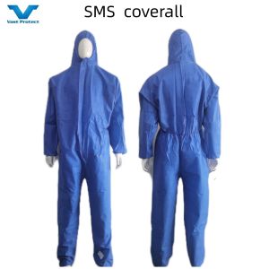 Cheap Sterilization Disposable Hazmat PPE Kit with Waterproof SMS Coverall and Taped Seams for sale