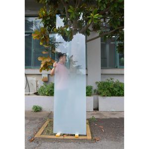 Modern and Stylish Silk Screen Printing Gradient Frosted Shower Glass for