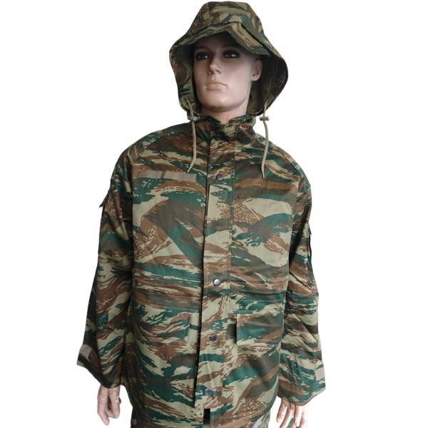 Hooded Camouflage Training Top with Versatile Functions Zipper Metal Button