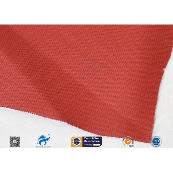 Fire Resistant Red 0.45mm Silicone Coated Fiberglass Fabric For Smoke Screen