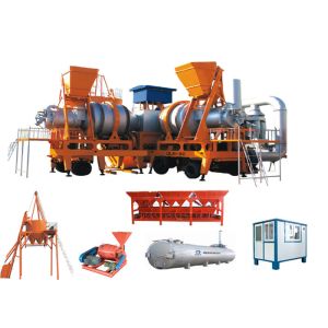 Cheap 1m3 Output Highway Asphalt Batch Mix Plant , 60tph / 80tph Mobile Drum Mix Plant for sale