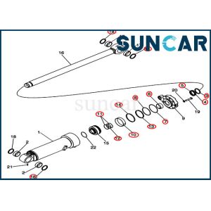 China Tilt Hydraulic Repair Kit 87529743 Bucket Cylinder Oil Seal Kit Fits 921F 821E Wheel Loader Case on sale