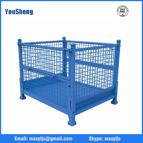 Quality Collapsible and Stackable Steel Pallet Container Warehouse Cage Box Stillage wholesale
