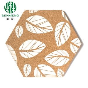 High Density Backing Material Natural Hexagonal Self-Adhesive Cork Board for