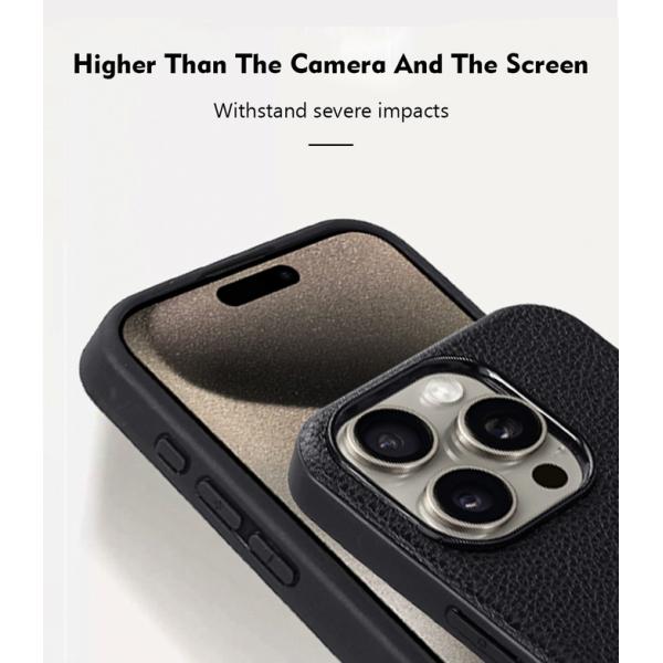 Business Style Leather Phone Case Back Cover For IPhone 16 15 Pro Max