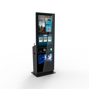 42" touch screen ticket vending machine with ticket dispenser, ticket printer